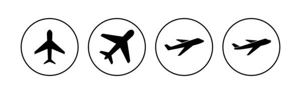 Set Iconos Avión Icono Avión Vector Símbolo Transporte Ilustración Viajes — Vector de stock
