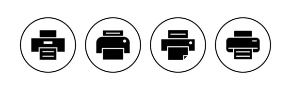 Print Icoon Set Printer Pictogram Vector — Stockvector