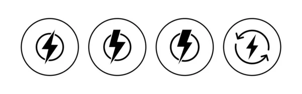 Güç Simgesi Ayarlandı Güç Düğmesi Simgesi Elektrik Gücü — Stok Vektör