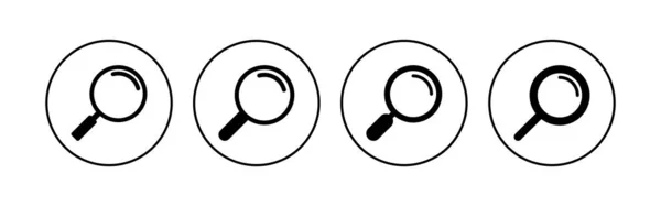 Набор Значков Поиска Поиск Значок Лупы — стоковый вектор