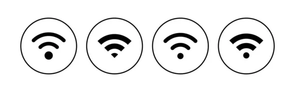 Набор Значков Wifi Значок Вектора Сигнала Вектор Значков Беспроводной Связи — стоковый вектор