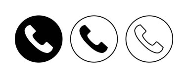 Simge seti. Telefon simgesi vektörü. Telefon simgesi vektörü. Bizimle irtibata geç 