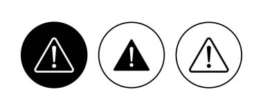 Ünlem tehlike işareti. Dikkat işareti simgesi ayarlandı. Tehlike uyarısı işareti