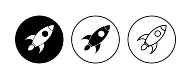 Roket ikonu hazır. Başlangıç simgesi vektörü. 