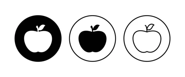 Juego Iconos Apple Icono Vector Apple Símbolos Manzana Para Diseño — Vector de stock