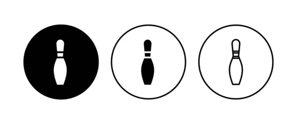 Ensemble Icône Bowling Boule Bowling Icône Broche Quilles — Image vectorielle