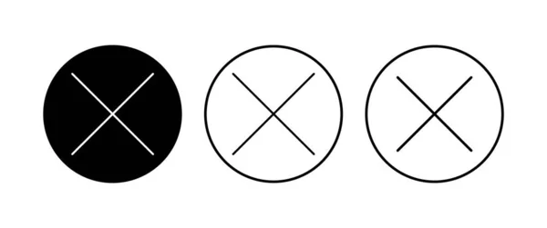 Schließen Sie Das Symbol Symbolvektor Löschen Kreuzzeichen — Stockvektor
