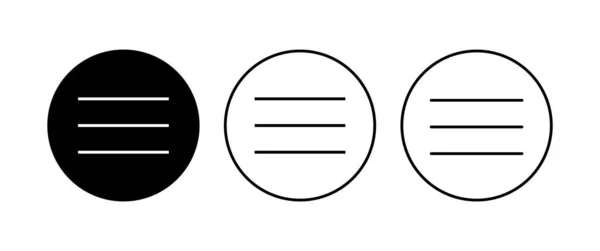 Menu Ícone Definido Ícone Menu Web Símbolo Menu Hambúrguer —  Vetores de Stock