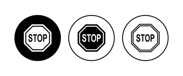 Stoppa Ikonen Stanna Vägskylten Hand Stopp Ikon Vektor — Stock vektor