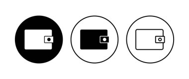 Cüzdan simgesi ayarlandı. cüzdan vektör simgesi