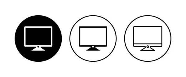 Ensemble Icônes Informatiques Ordinateur Moniteur Icône Vecteur — Image vectorielle