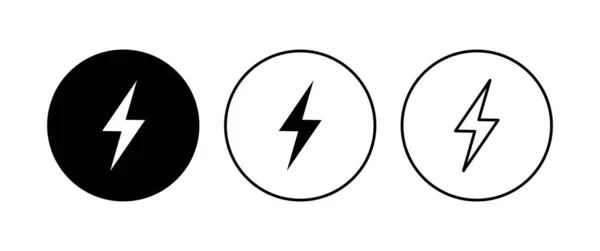 Conjunto Iconos Lightning Vector Icono Eléctrico Icono Poder Señal Energía — Archivo Imágenes Vectoriales