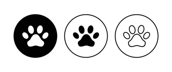 Paw Pictogram Ingesteld Poot Print Icoon Vector Honden Kattenpoot — Stockvector