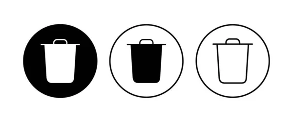 Trash Icon Set Trash Can Icon Delete Icon Vector Garbage — Stock Vector