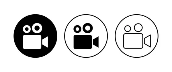 Σύνολο Εικονιδίου Βίντεο Διάνυσμα Εικονιδίου Κάμερας Βίντεο Σινεμά Κινηματογράφος — Διανυσματικό Αρχείο