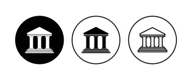 Banka simgesi seti. Banka vektör simgesi, müze, üniversite