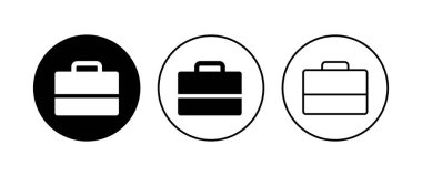 Evrak çantası simgesi seti. Bavul simgesi. bagaj sembolü.