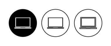 Dizüstü bilgisayar simgesi ayarlandı. bilgisayar simgesi vektörü