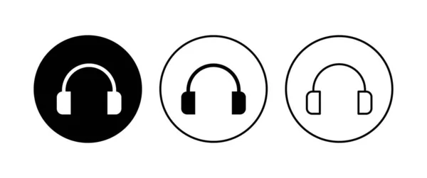 Conjunto Iconos Auriculares Icono Auriculares Símbolos — Vector de stock