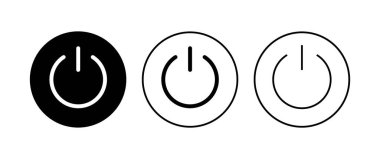 Güç simgesi ayarlandı. Güç Düğmesi Simgesi. Elektrik gücü.