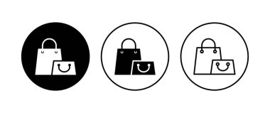 Alışveriş poşeti ikonu seti. alışveriş simgesi vektörü