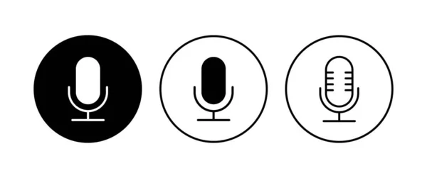 Mikrofon Simgesi Ayarlandı Karaoke Simgesi Vektörü — Stok Vektör
