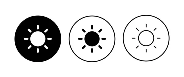 太阳的图标设置 亮度图标矢量 — 图库矢量图片