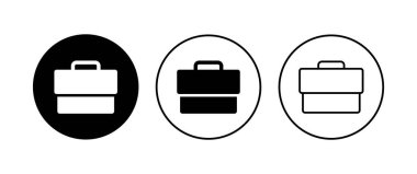 Evrak çantası simgesi seti. Bavul simgesi. bagaj sembolü.