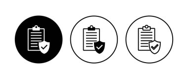 Sigorta ikonu ayarlandı. sigorta sembolü vektörü