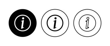 Bilgi simgesi simgesi ayarlandı. ikon vektörü hakkında. Faq simgesi