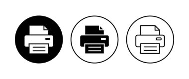 Yazdırma simgesi seti. yazıcı simgesi vektörü. 