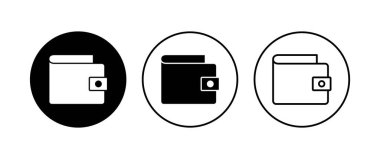 Cüzdan simgesi ayarlandı. cüzdan vektör simgesi