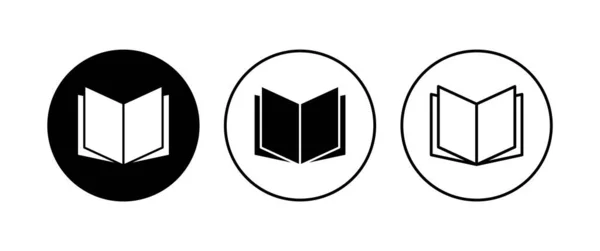 Набір Значків Книги Вектор Відкритої Піктограми Книги Значок Електронної Книги — стоковий вектор