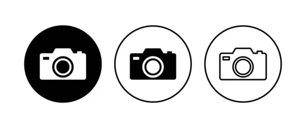 Conjunto Iconos Icono Cámara Fotográfica Icono Fotografía Cámara — Archivo Imágenes Vectoriales