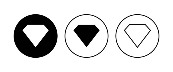 Diamond Icon Set Diamond Gems Vector Icon — Stock Vector