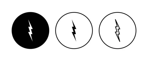 Ensemble Icône Foudre Icône Électrique Vecteur Icône Puissance Signe Énergétique — Image vectorielle