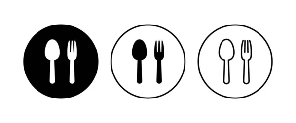 Spoon Fork Icon Set Spoon Fork Knife Icon Vector Restaurant — Stock Vector