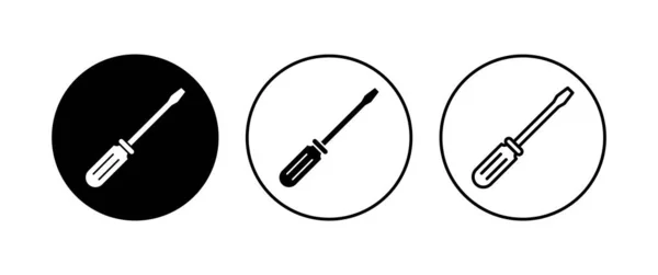 Schroevendraaierpictogram Ingesteld Gereedschap Icoon Vector — Stockvector