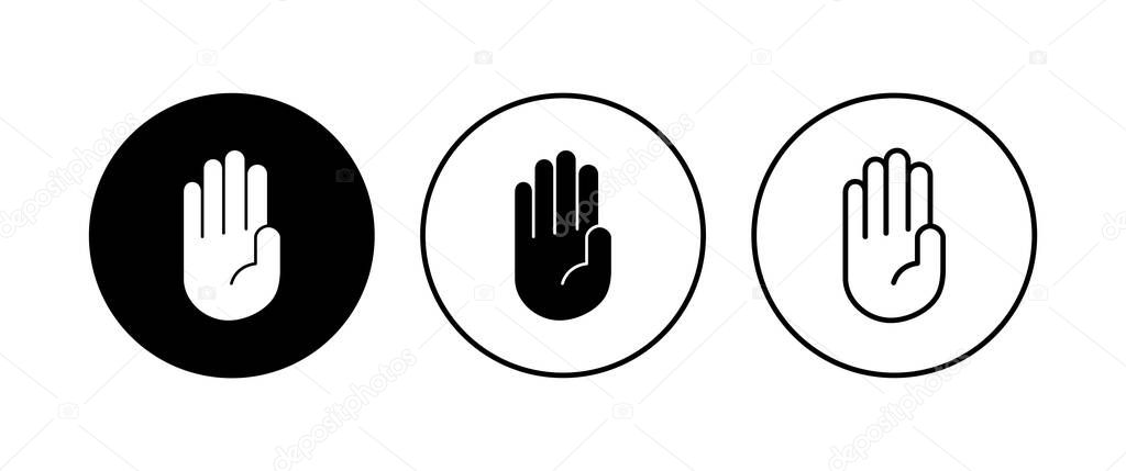 Hand icon set. hand vector icon, palm,click