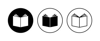 Kitap simgesi ayarlandı. Kitap simgesi vektörünü aç. Kitap simgesi