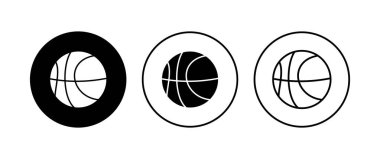 Basketbol ikonu seti. Basketbol ikonu. Basketbol logo vektör simgesi