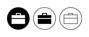 Evrak çantası simgesi seti. Bavul simgesi. bagaj sembolü.