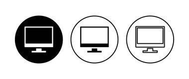 Bilgisayar simgesi ayarlandı. bilgisayar izleyici simgesi vektörü.