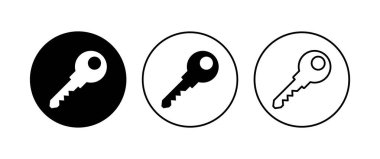 Anahtar simgesi ayarlandı. Anahtar vektör simgesi. Anahtar simgesi