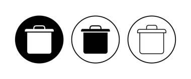 Çöp simgesi seti. Çöp kutusu simgesi. Simge vektörünü sil. çöp