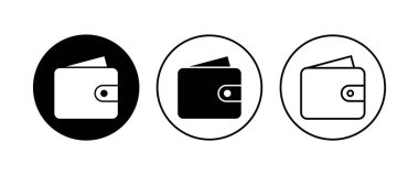 Cüzdan simgesi ayarlandı. cüzdan vektör simgesi