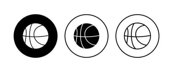 Juego Iconos Baloncesto Icono Pelota Baloncesto Baloncesto Logo Vector Icono — Vector de stock