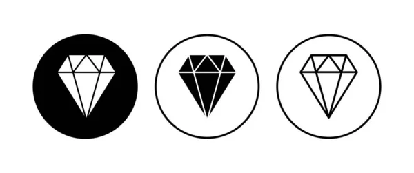 Diamantene Ikone Gesetzt Diamant Edelsteine Vektor Symbol — Stockvektor