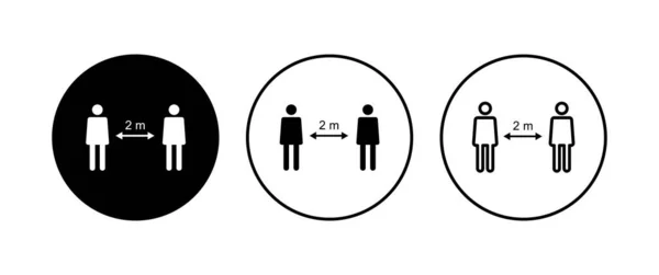 Conjunto Iconos Distancia Social Icono Distanciamiento Social Signo Autocuarentena — Archivo Imágenes Vectoriales