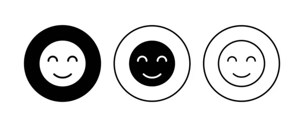 Smile Icon Gesetzt Smile Emoticon Symbol Feedback — Stockvektor